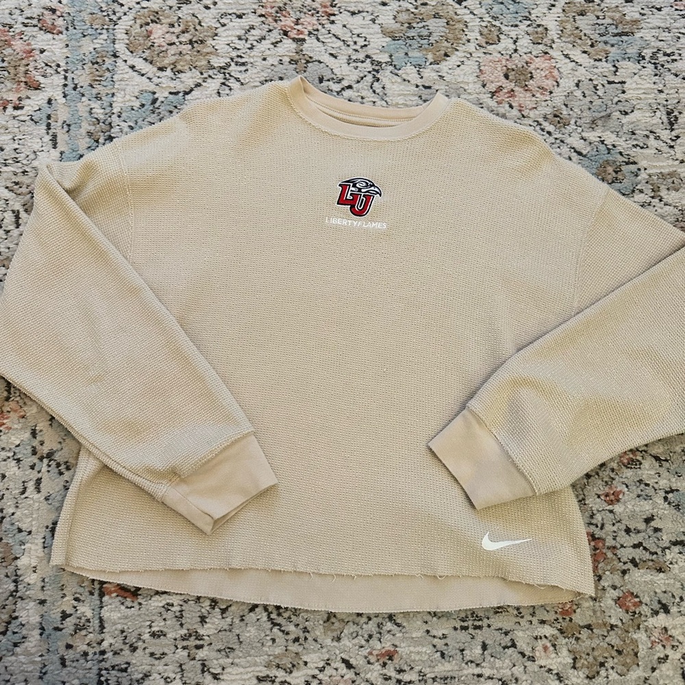 Nike Yoga Tan Liberty University Waffle Long Sleeve | XS